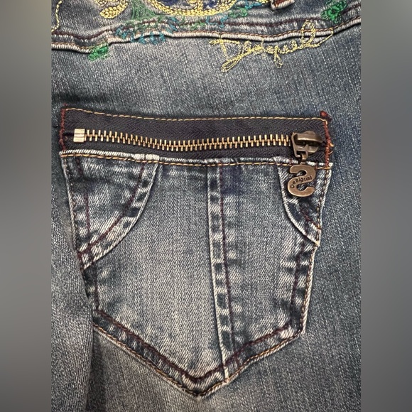NWOT Desigual Exotic Jeans Embroidered Gold and Flowers Pocket Design - Picture 10 of 15